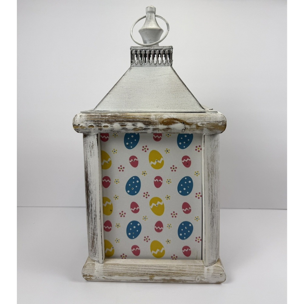 Temp-tations 16' Lantern Cottagecore Fiberoptic lights , Easter Egg Theme